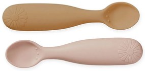 Set di cucchiai da bambini color salmone/giallo chiaro in silicone 2 pz Coral Mix – Cam Cam Copenhagen