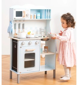 Cucina moderna in legno - blu chiara