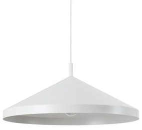 Sospensione Industrial-Minimal Yurta Metallo Bianco 1 Luce E27 D50