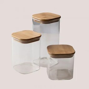 Set di 3 vasetti in vetro Kerque Trasparente - Sklum