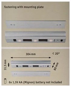 Paulmann 70640 - 3xLED/0,5W Luce sottopensile dimmerabile SLIDE 6xAA