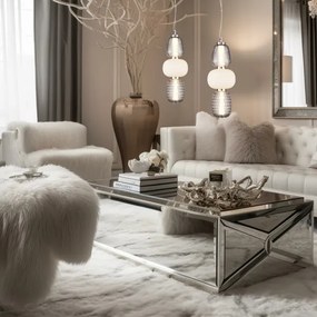 Lampadario LED a sospensione con filo CARO LED/28W/230V cromo