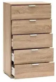 Cassettiera 5 Cassetti Naturale - Dimensioni: cm 60 x 38 x 103 h