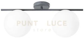 Jugen lampadario soffitto 2 luci vetro bianco montatura ottanio att...