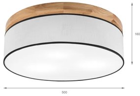 Brilagi - LED Plafoniera BELLADONNA 3xE27/15W/230V diametro 50 cm bianco/quercia