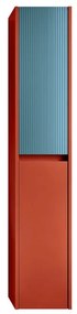 Colonna per mobile bagno Niwa 2 ante P 27 x L 30 x H 160 cm laccato opaco paprika con vetro blu pacifico cannettato
