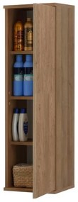 Colonna bagno sospesa 33 cm rovere cannettato con ripiani Wise