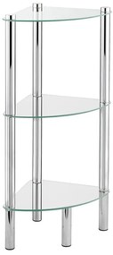 WENKO 15850100 - Mensola YAGO 30x74 cm in acciaio inossidabile/argento/trasparente