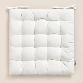 Cuscino per sedia in cotone artistico bianco caldo 40x40 cm