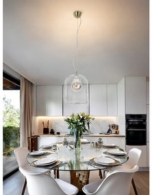 Lampadario Neoclassico Candice ottone paralume bianco E27 Ø30cm NOVECENTO