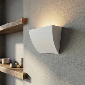 Applique da Parete E14 Curva Luce Indiretta in Gesso Pitturabile