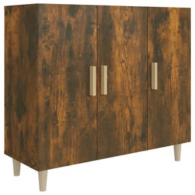 Credenza rovere fumo 90x34x80 cm in legno multistrato