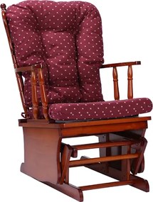 Poltrona a dondolo oscillante con cuscino imbottito AMERICA BORDEAUX