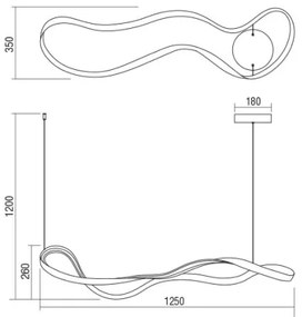 Redo 01-1531 - Lampadario LED su cavo NUBO LED/43W/230V bianco