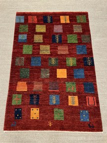 Gabbeh Tappeto 140x100 Rosso (Iran) Annodato A Mano