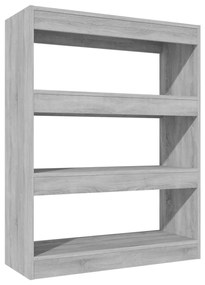 Libreria/divisorio grigio sonoma 80x30x103 cm legno multistrato