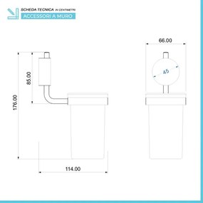 Set accessori a muro 6 pezzi in acciaio cromato e viti incluse Plaza