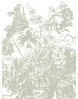 KEK Amsterdam Carta da parati panoramica Engraved Flowers Uyterlinde - Green 292 cm