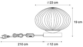 Lampada da tavolo di design in ottone con vetro opale - Mochi