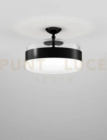 Futura soffitto g bianco nero montatura nero opaco 1 luce attacco e27