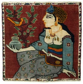 Gabbeh Tappeto persiano 50x60 Rosso (Iran) Annodato A Mano