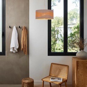 Lampadario Natura DUNE bianco paralume beige E27 Ø38cm COREP