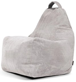 Puof a sacco grigio chiaro con rivestimento in velluto a coste Play Amuse – SLOWDOWN