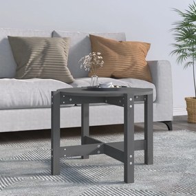 Tavolino da salotto grigio Ø 62,5x45 cm legno massello di pino