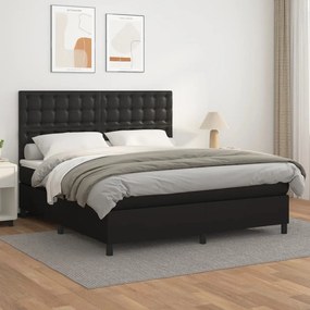 Giroletto A Molle Con Materasso Nero 160x200 Cm İn Similpelle /