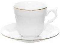 Tazza tè con piattino bianca filo oro