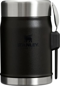 Borraccia termica nera opaca in acciaio inox 400 ml Legendary Food Jar + Spork Black 2.0 – Stanley
