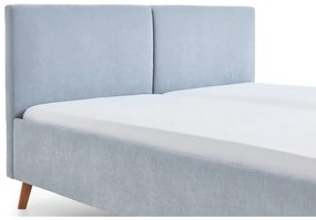 Letto matrimoniale imbottito azzurro con rete inclusa 160x200 cm Piano – Meise Möbel