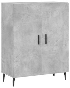 Credenza Grigio Cemento 69,5x34x180 cm in Legno Multistrato