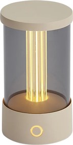 Lampada da tavolo da esterno beige ricaricabile con stazione di ricarica IP65 - Grill