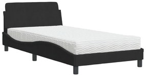 Letto con materasso nero 100x200 cm in velluto