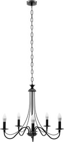 LAMPADA DA SOFFITTO PENSILE RUSTICA  APP647-5CP NERA