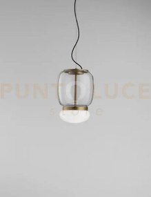 Faro sospensione s cristallo bianco montatura ottone verniciato l32...