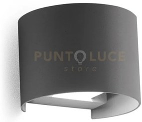 Ges871c- applique in alluminio e vetro colore antracite led 3000k 4...