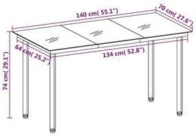 Set da Pranzo da Giardino 7 pz con Cuscini Beige