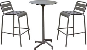 OPERA - set tavolo in metallo cm Ø 60 x 102 h con 2 sgabelle Opera