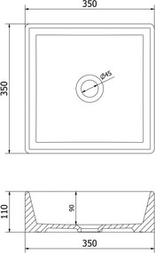 Mexen Goya lavabo da appoggio 35 x 35 cm, bianco - 22183500
