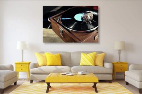 Stampa su tela – Giradischi con disco in vinile