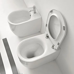 Sanitari Filo Muro Vaso WC + Bidet + Sedile Nolita 55 NORIM Kerasan Bianchi