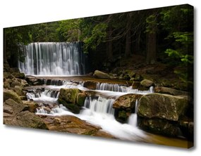 Quadro su tela Cascata della natura della foresta 100x50 cm