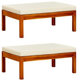 Poggiapiedi Da Giardino 2 Pz İn Legno Massello Di Acacia /