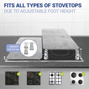 Set di 2 copri stufe in vetro grigio Universal - Wenko