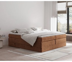 Letto boxspring arancione con contenitore/senza testiera 160x200 cm Juniper – Maison de Rêve