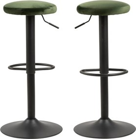 Sedia da bar verde in imbottito con altezza regolabile (altezza della seduta 62 cm) Finch – Actona