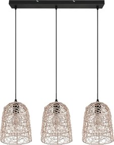 Reality - Lampadario a sospensione con cavo LOVIS 3xE27/40W/230V nero