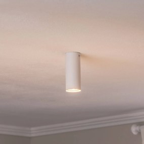 EMIBIG LIGHTING Faretto da soffitto Tecno 1S, acciaio, GU10, altezza 15 cm, bianco